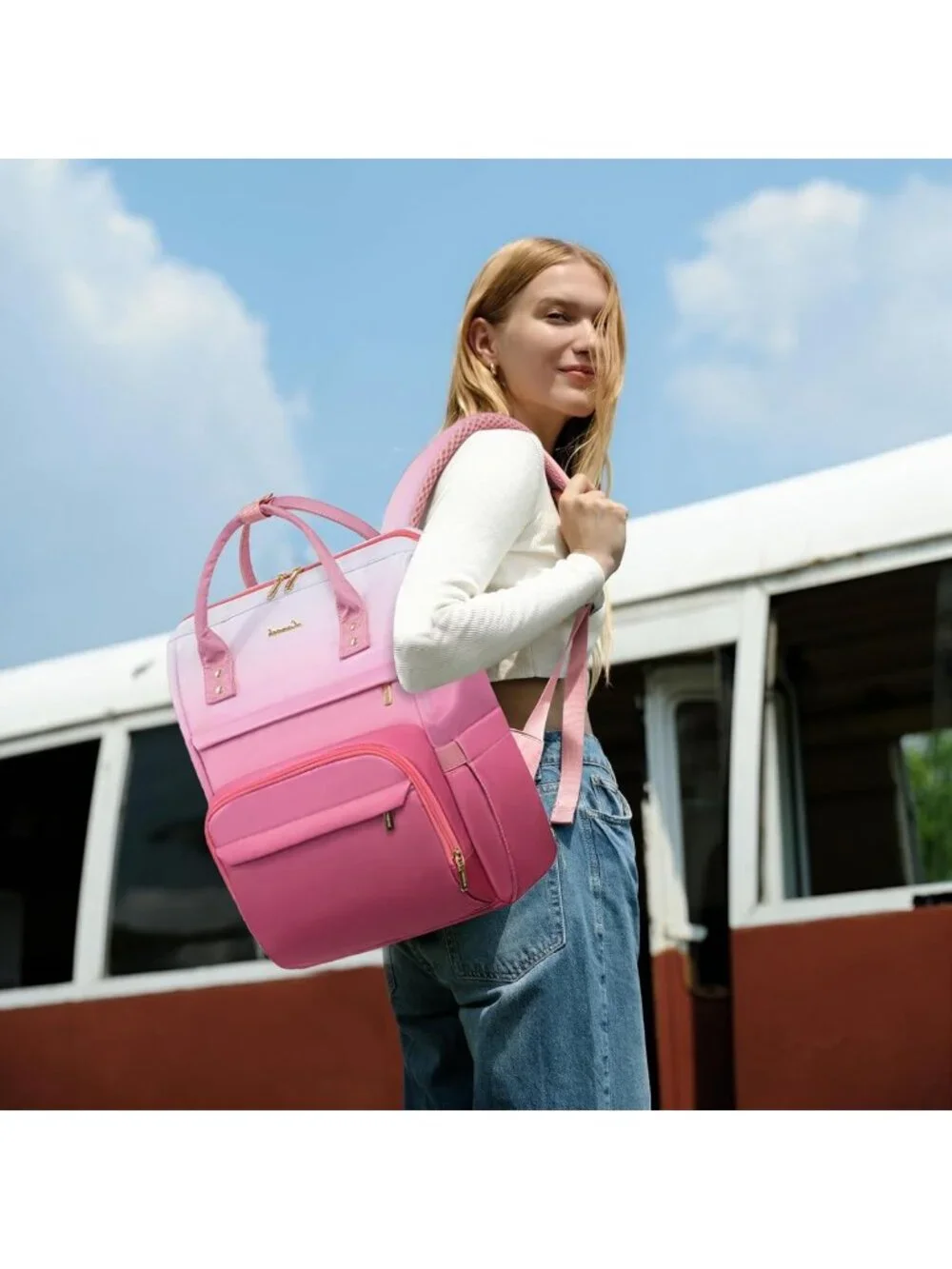 Stylish Gradient Laptop Backpack for Women | Work & College Computer Bag